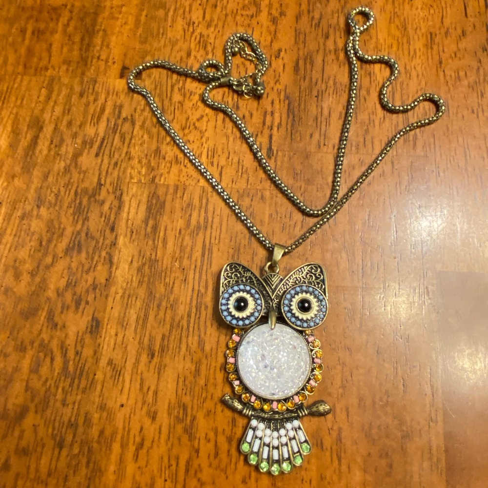 Owl necklace and 32” chain.